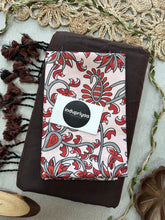 Brown Handloom Cotton Saree With Leaf Print Blouse